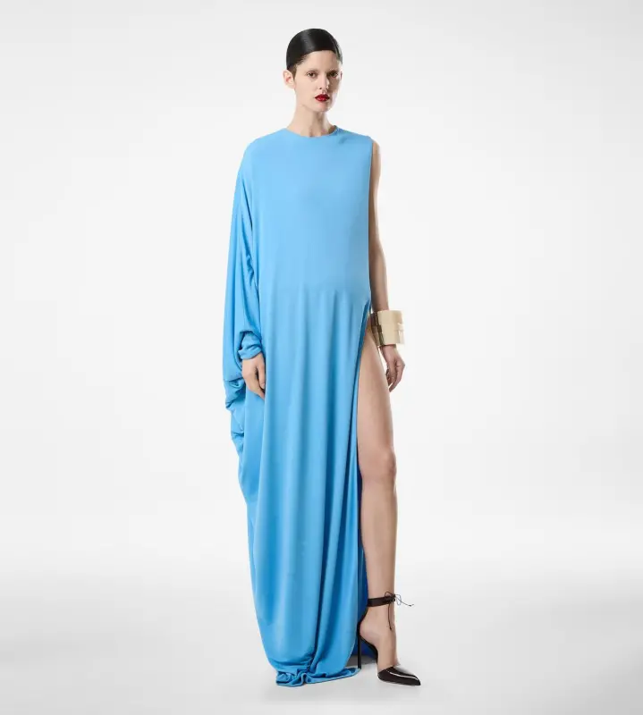 CREPE JERSEY EVENING DRESS POWDER BLUE online
